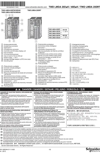 schneider施耐德TWDLM..Twido modular bases_ Instruction Sheet